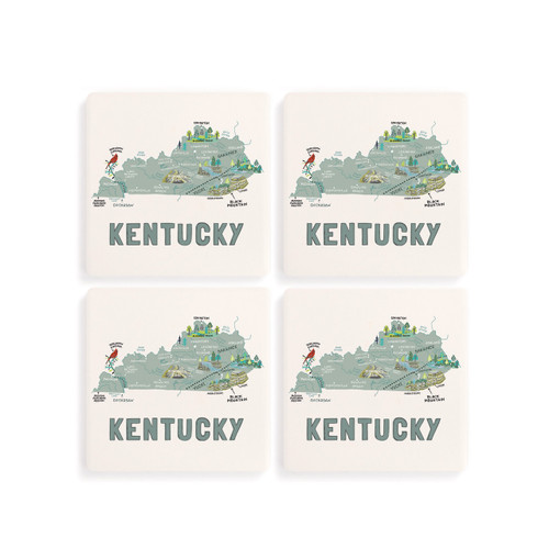 Kentucky State Coasters - Set of 4 slide 