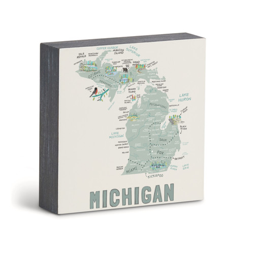 Michigan State Wall Art - 6"sq slide 