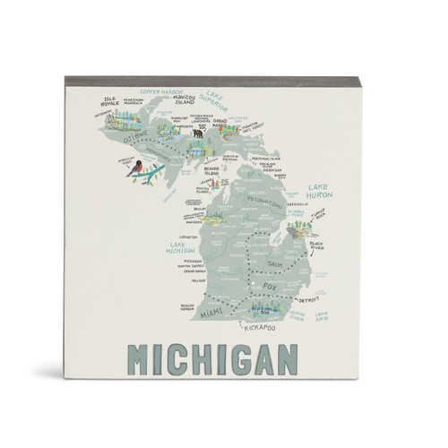Michigan State Wall Art - 6"sq slide 