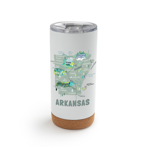 Arkansas State Metal Tumbler wLid -White slide 