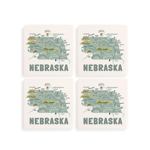 Nebraska State Coasters - Set of 4 slide 