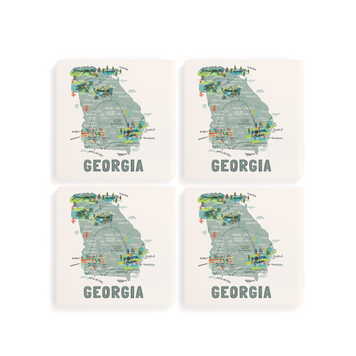 Georgia State Coasters - Set of 4 slide 