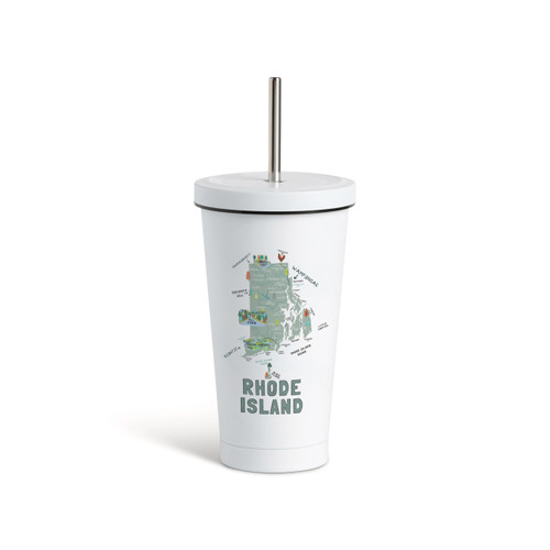 RhodeIsland State Tmblr wStraw-White16oz slide 