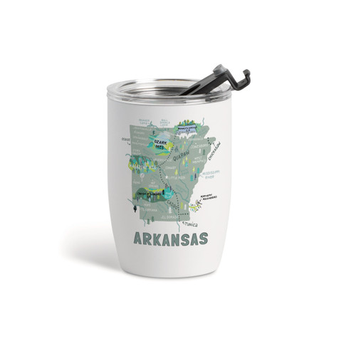 Arkansas State Wine Tumbler - White 12oz slide 