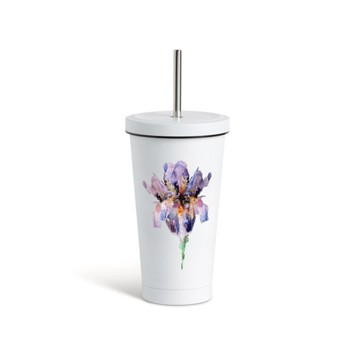 Iris Tumbler with Straw - White 16oz slide 