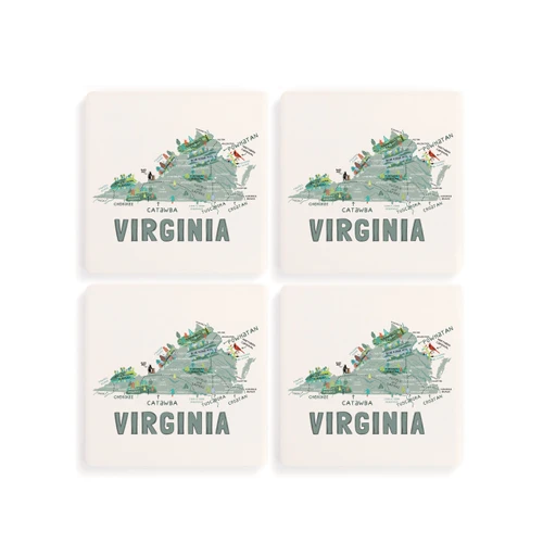 Virginia State Coasters - Set of 4 slide 