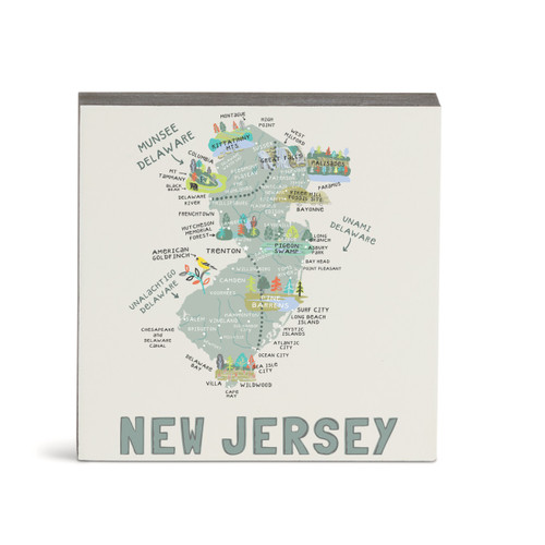 New Jersey State Wall Art - 6"sq slide 