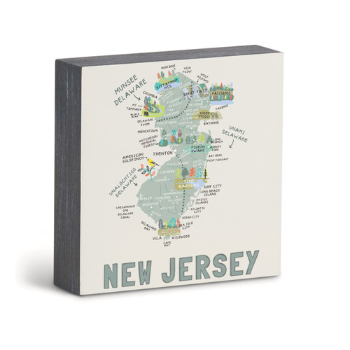 New Jersey State Wall Art - 6"sq slide 