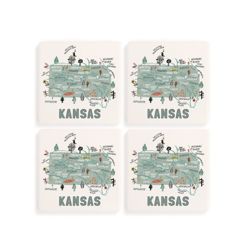 Kansas State Coasters - Set of 4 slide 