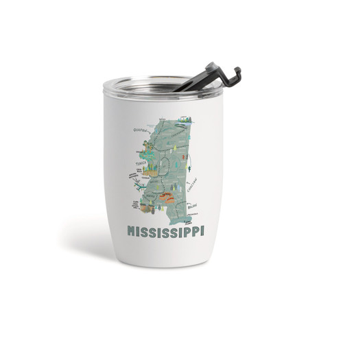 Mississippi State Wine Tumbler-White12oz slide 