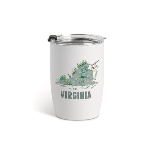 Virginia State Wine Tumbler - White 12oz slide 