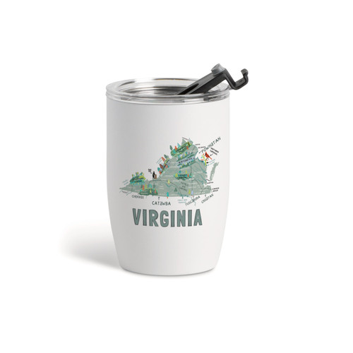 Virginia State Wine Tumbler - White 12oz slide 