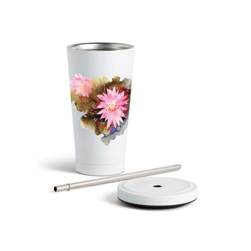 Bitteroot Tumbler wStraw - White 16oz slide 