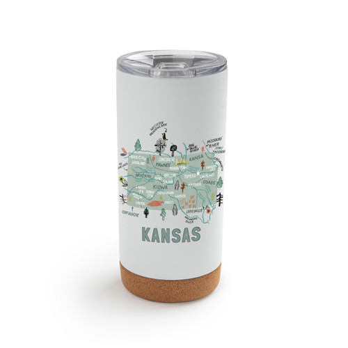 Kansas State Metal Tumbler wLid - White slide 