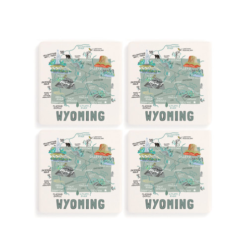Wyoming State Coasters - Set of 4 slide 