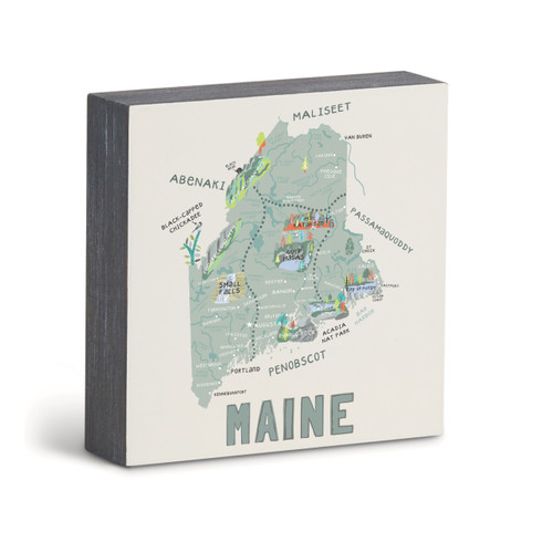 Maine State Wall Art - 6"sq slide 