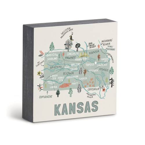 Kansas State Wall Art - 6"sq slide 