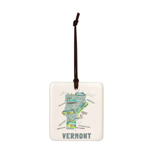 Vermont State Magnetic Ornament - Bone slide 