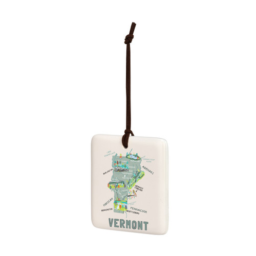 Vermont State Magnetic Ornament - Bone slide 