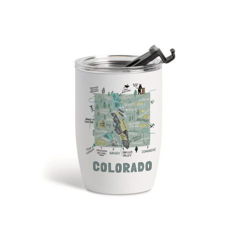Colorado State Wine Tumbler - White 12oz slide 