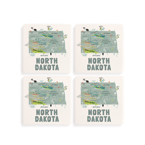 North Dakota State Coasters - Set of 4 slide 
