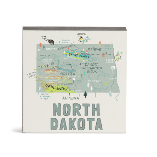 North Dakota State Wall Art - 6"sq slide 