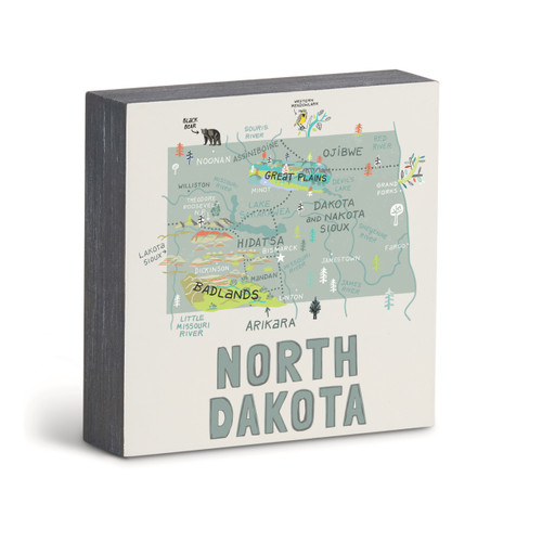 North Dakota State Wall Art - 6"sq slide 