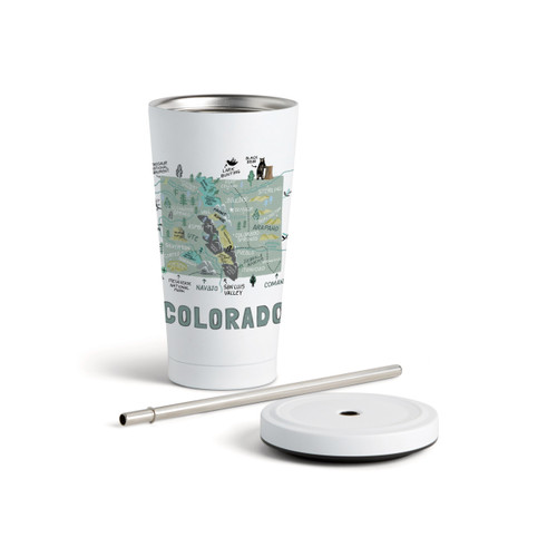 Colorado State Tumbler wStraw-White 16oz slide 