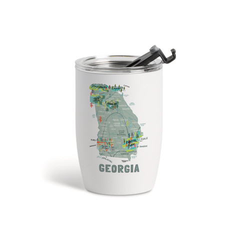 Georgia State Wine Tumbler - White 12oz slide 