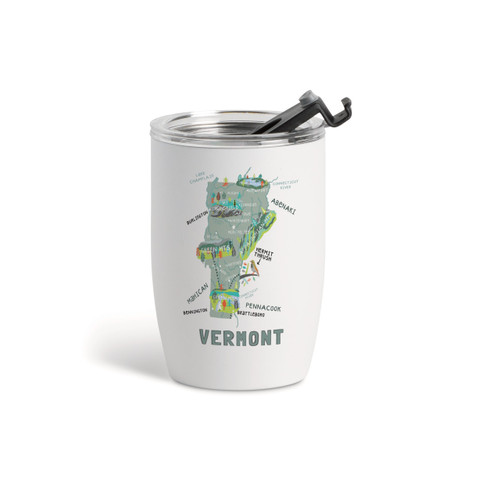 Vermont State Wine Tumbler - White 12oz slide 