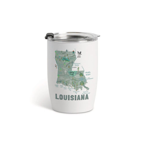 Louisiana State Wine Tumbler - White12oz slide 