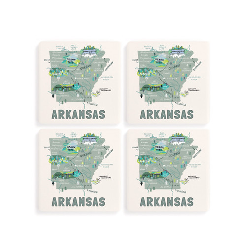 Arkansas State Coasters - Set of 4 slide 