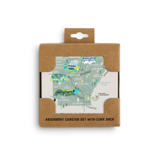 Arkansas State Coasters - Set of 4 slide 