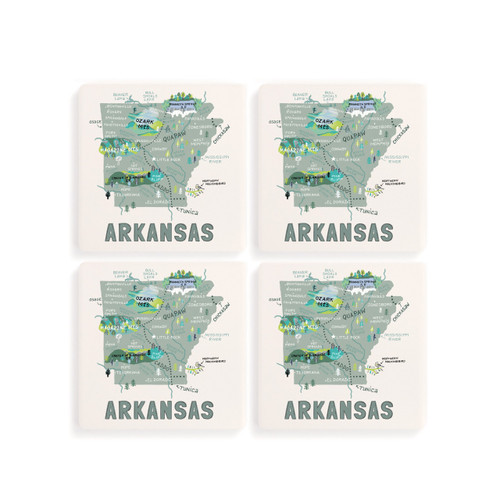 Arkansas State Coasters - Set of 4 slide 