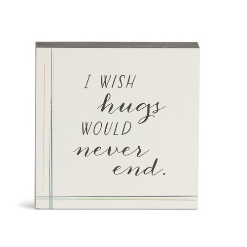 Hugs Never End Wall Art - 6"sq slide 