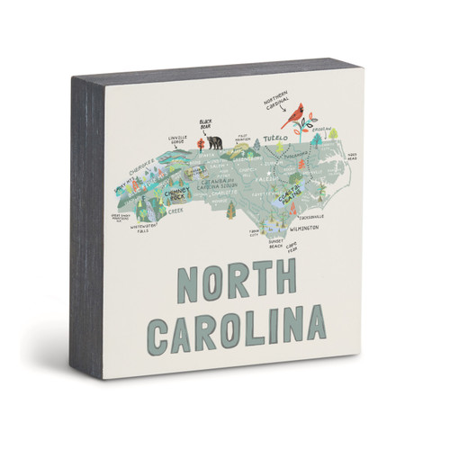 North Carolina State Wall Art - 6"sq slide 