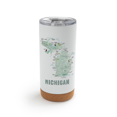 Michigan State Metal Tumbler wLid-White slide 