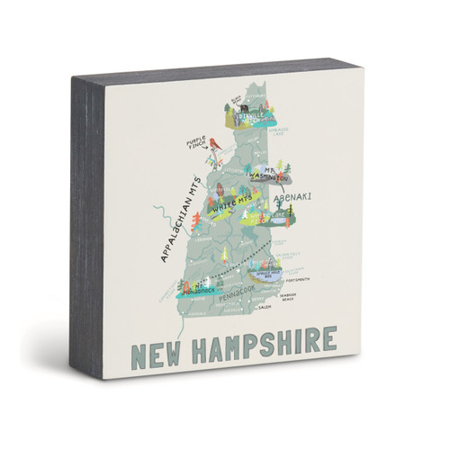 New Hampshire State Wall Art - 6"sq slide