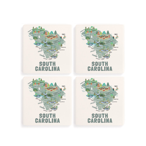 South Carolina State Coasters - Set of 4 slide 