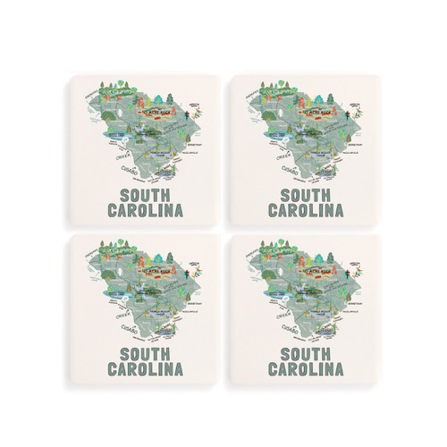 South Carolina State Coasters - Set of 4 slide 