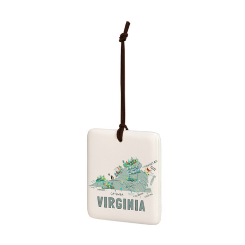 Virginia State Magnetic Ornament - Bone slide 