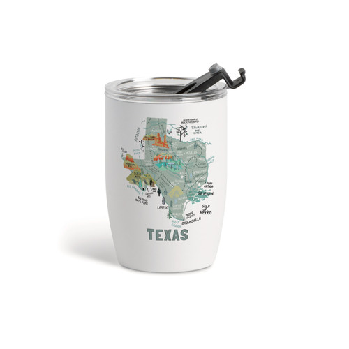 Texas State Wine Tumbler - White 12oz slide 