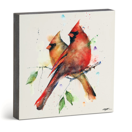 Cardinal Pair Wall Art - 10"sq slide 