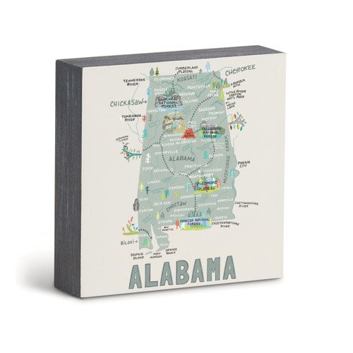 Alabama State Wall Art - 6"sq slide 