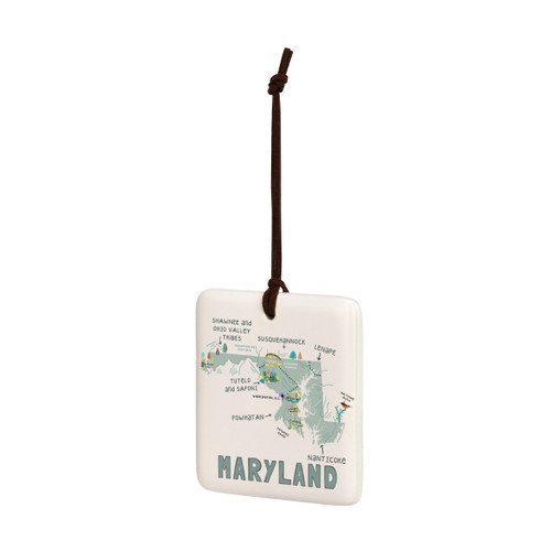 Maryland State Magnetic Ornament - Bone slide 