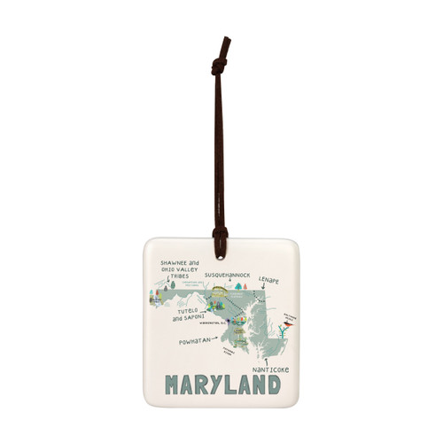Maryland State Magnetic Ornament - Bone slide 