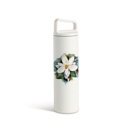 Magnolia Water Bottle - White 20oz slide 