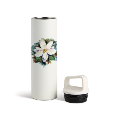 Magnolia Water Bottle - White 20oz slide 