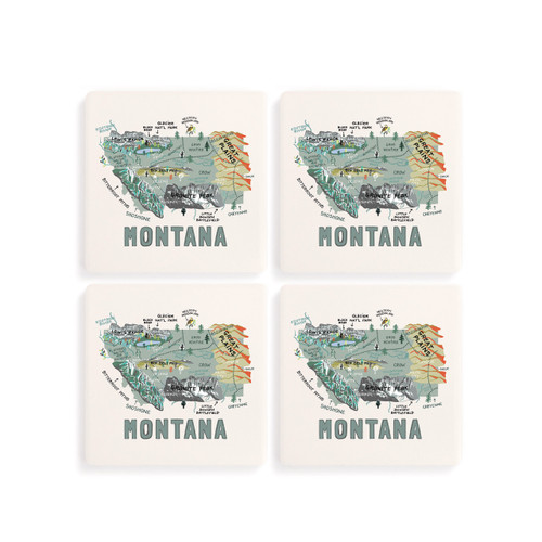 Montana State Coasters - Set of 4 slide 