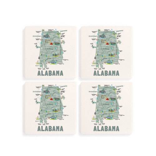 Alabama State Coasters - Set of 4 slide 